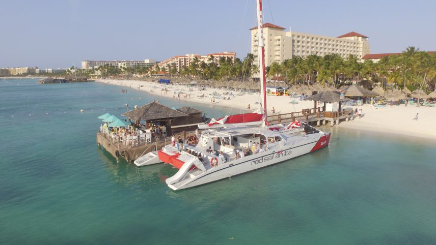 Catamaran at the docks.